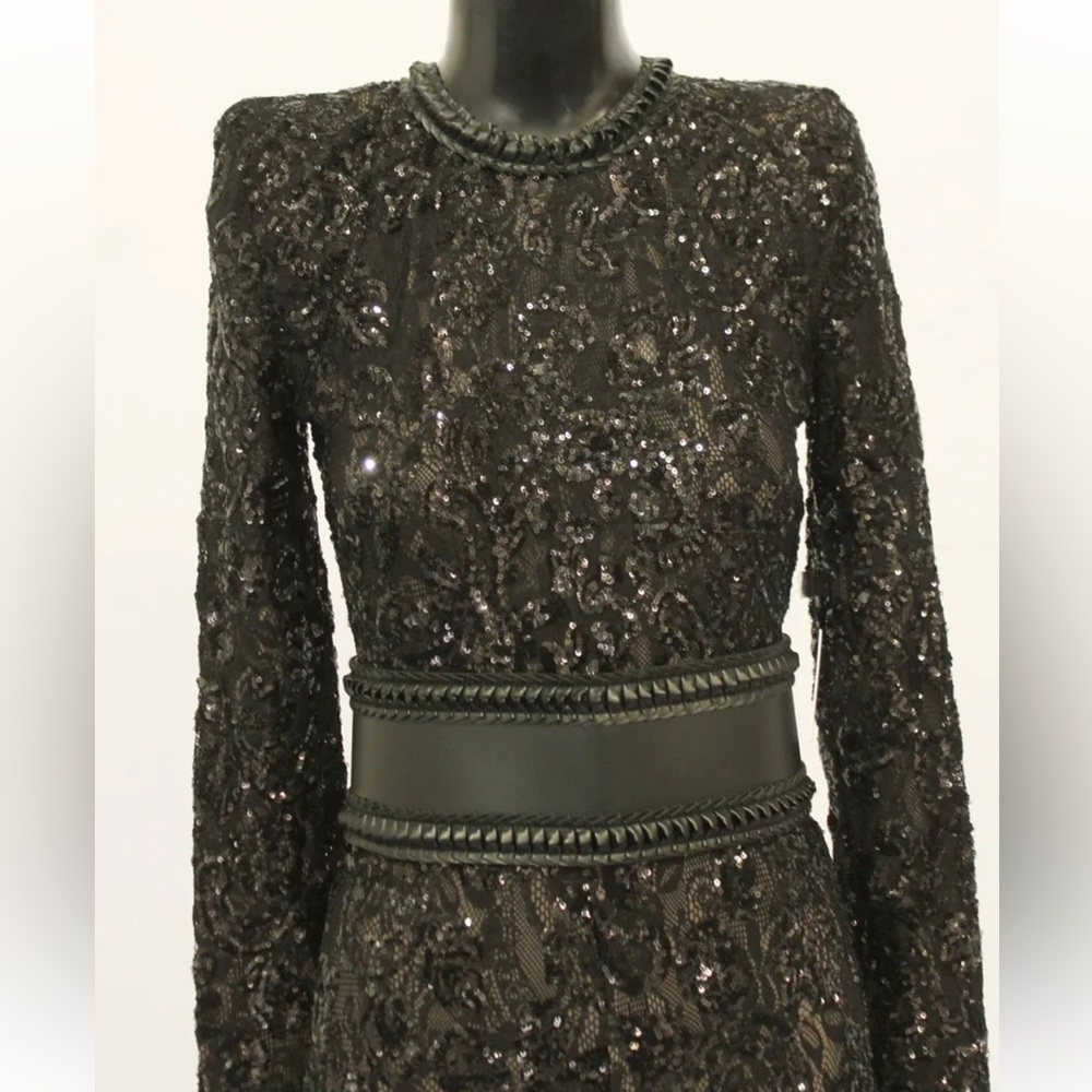 SOLD Brand New Nadine Merabi Bella Black Sequin Jumpsuit S/M Small/Medium